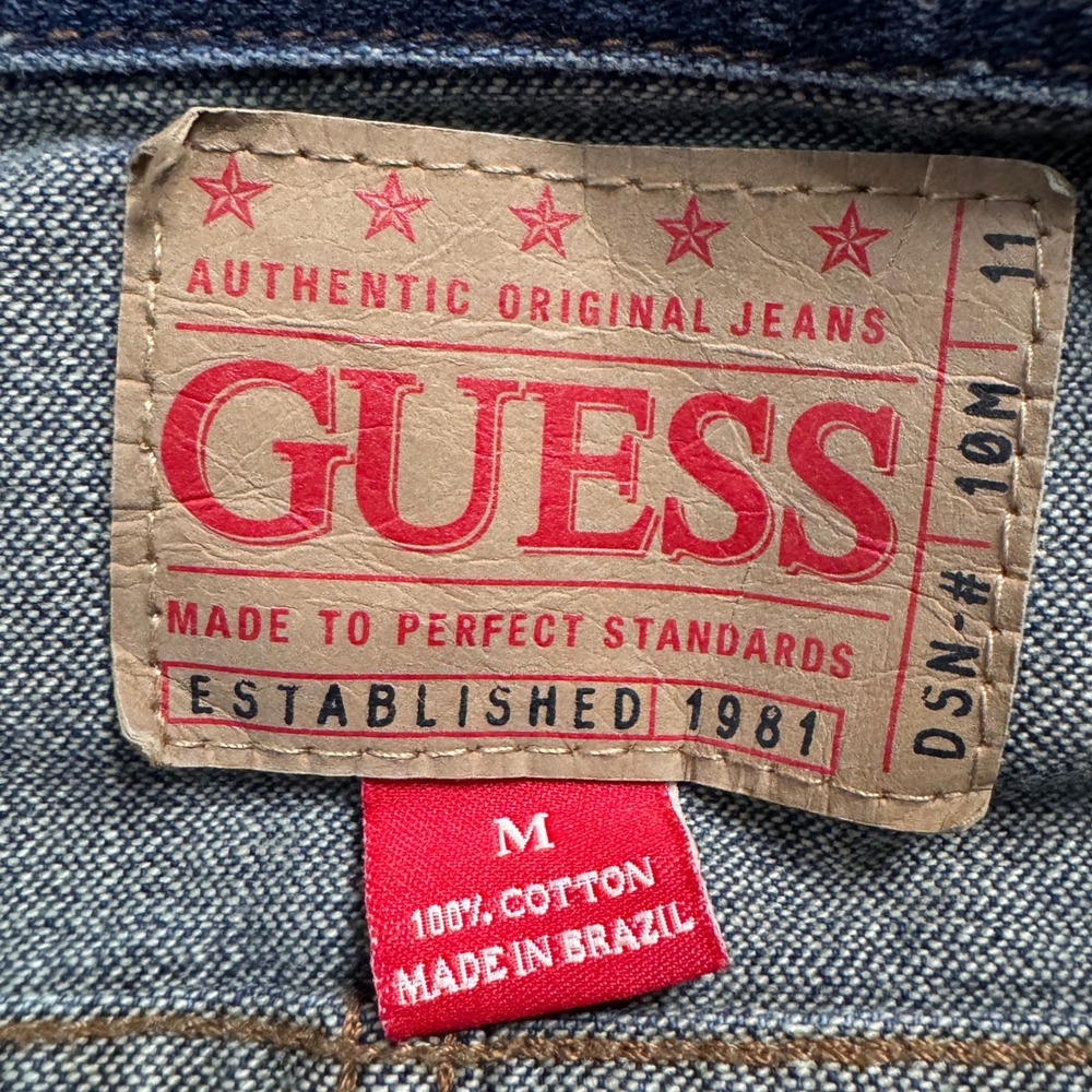 Vintage 90s Guess Denim Jacket Authentic Original Jeans Classic Trucker Size M - Picture 5 of 12